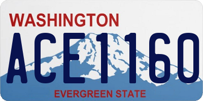 WA license plate ACE1160