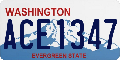 WA license plate ACE1347