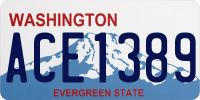 WA license plate ACE1389