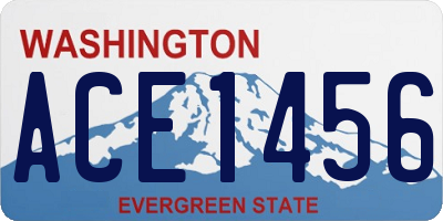 WA license plate ACE1456