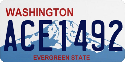 WA license plate ACE1492