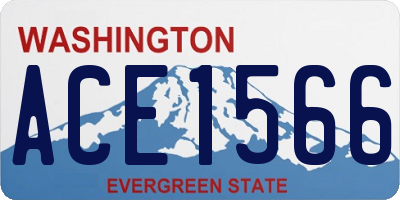 WA license plate ACE1566