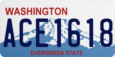 WA license plate ACE1618