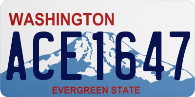 WA license plate ACE1647