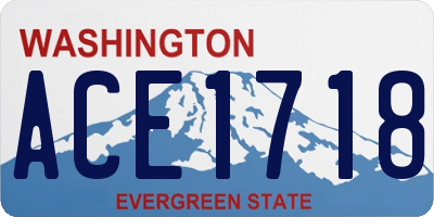 WA license plate ACE1718