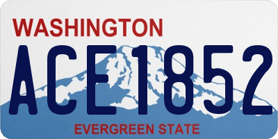 WA license plate ACE1852