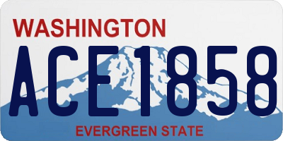WA license plate ACE1858