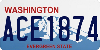 WA license plate ACE1874