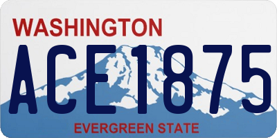 WA license plate ACE1875