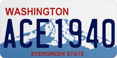 WA license plate ACE1940