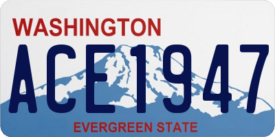 WA license plate ACE1947