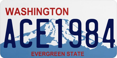 WA license plate ACE1984