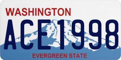 WA license plate ACE1998