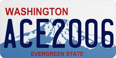 WA license plate ACE2006