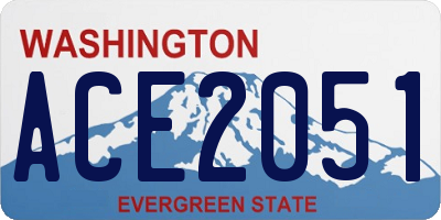 WA license plate ACE2051
