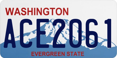 WA license plate ACE2061