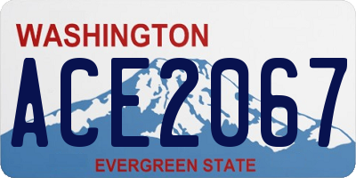 WA license plate ACE2067