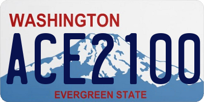 WA license plate ACE2100