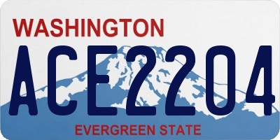 WA license plate ACE2204