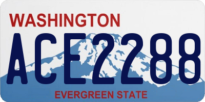 WA license plate ACE2288