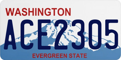 WA license plate ACE2305