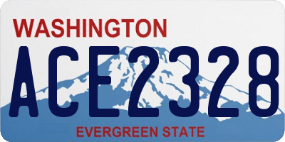 WA license plate ACE2328