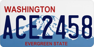 WA license plate ACE2458