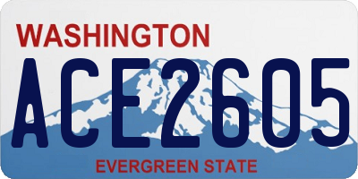 WA license plate ACE2605