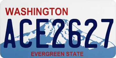 WA license plate ACE2627