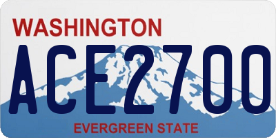 WA license plate ACE2700
