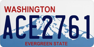 WA license plate ACE2761