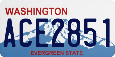 WA license plate ACE2851