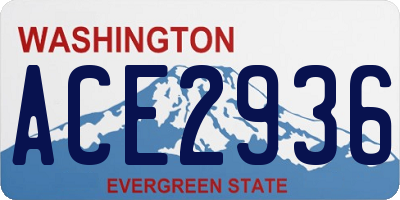 WA license plate ACE2936