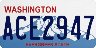 WA license plate ACE2947