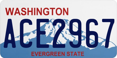 WA license plate ACE2967