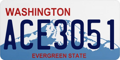 WA license plate ACE3051