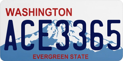 WA license plate ACE3365