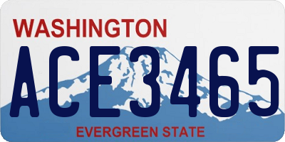 WA license plate ACE3465