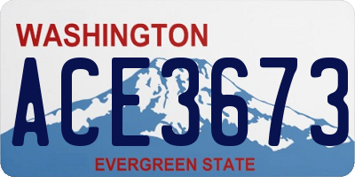 WA license plate ACE3673