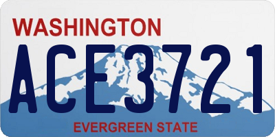 WA license plate ACE3721