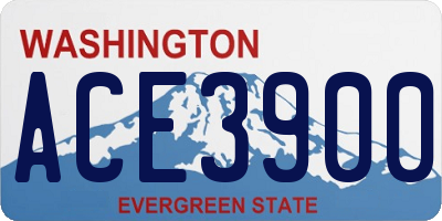 WA license plate ACE3900