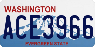 WA license plate ACE3966