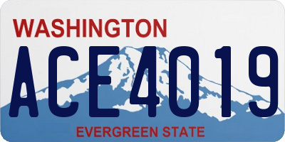 WA license plate ACE4019