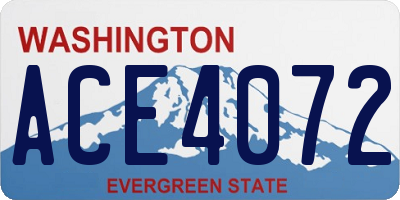 WA license plate ACE4072