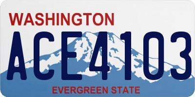 WA license plate ACE4103