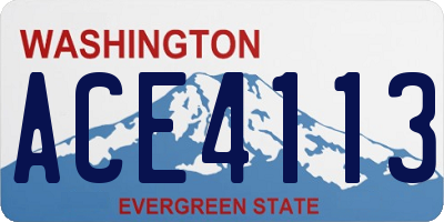 WA license plate ACE4113