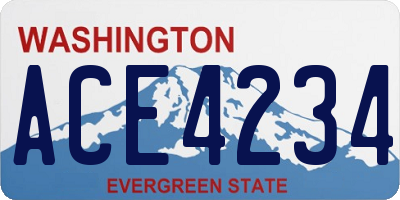 WA license plate ACE4234