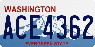 WA license plate ACE4362