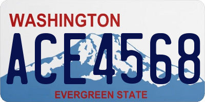 WA license plate ACE4568