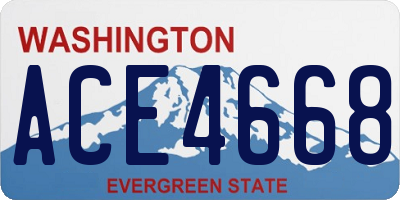 WA license plate ACE4668